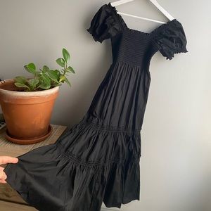 o.p.t Square Neck Smocked Maxi Dress